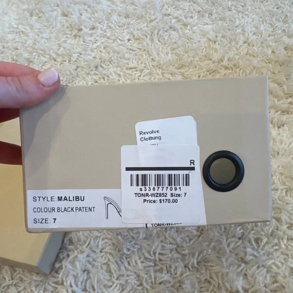 Tony Bianco Black Patent Pointed Toe Mule - Picture 5 of 5